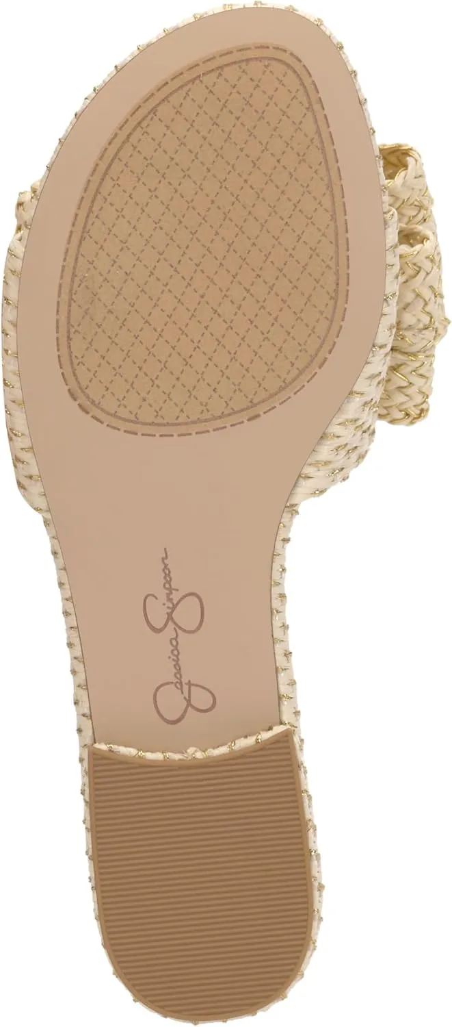 Jessica Simpson Womens Avrena Slip On Open Toe Slide Sandals