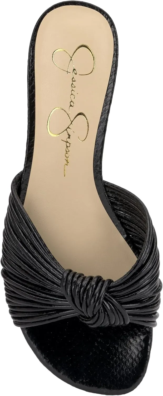 Jessica Simpson Womens Dydra Denim Slip-On Slide Sandals