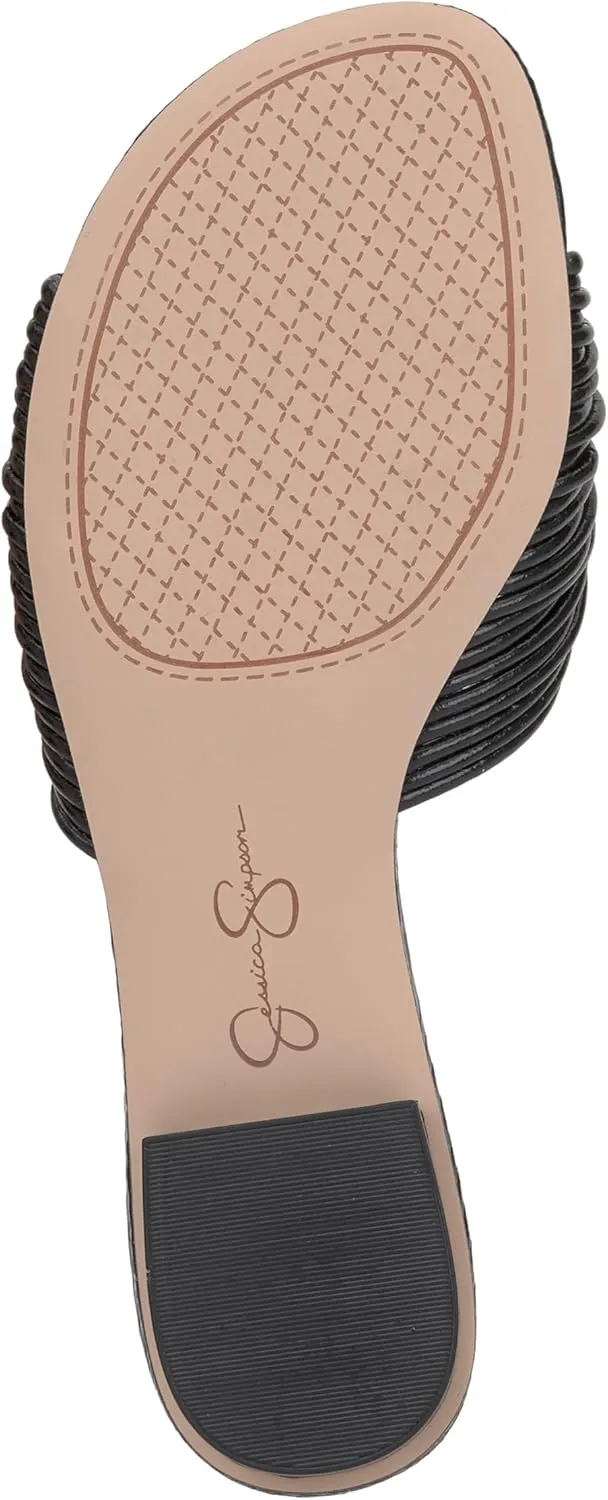 Jessica Simpson Womens Dydra Denim Slip-On Slide Sandals