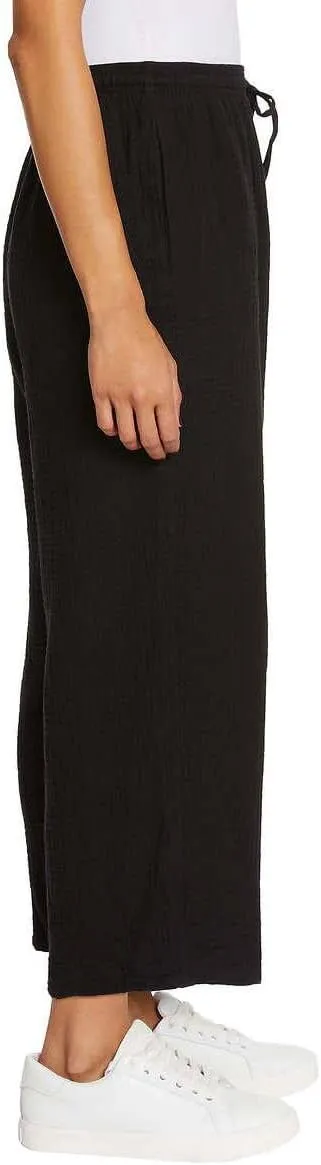Jessica Simpson Women's Gauzy 100% Cotton Pull On Cropped Ankle Pants