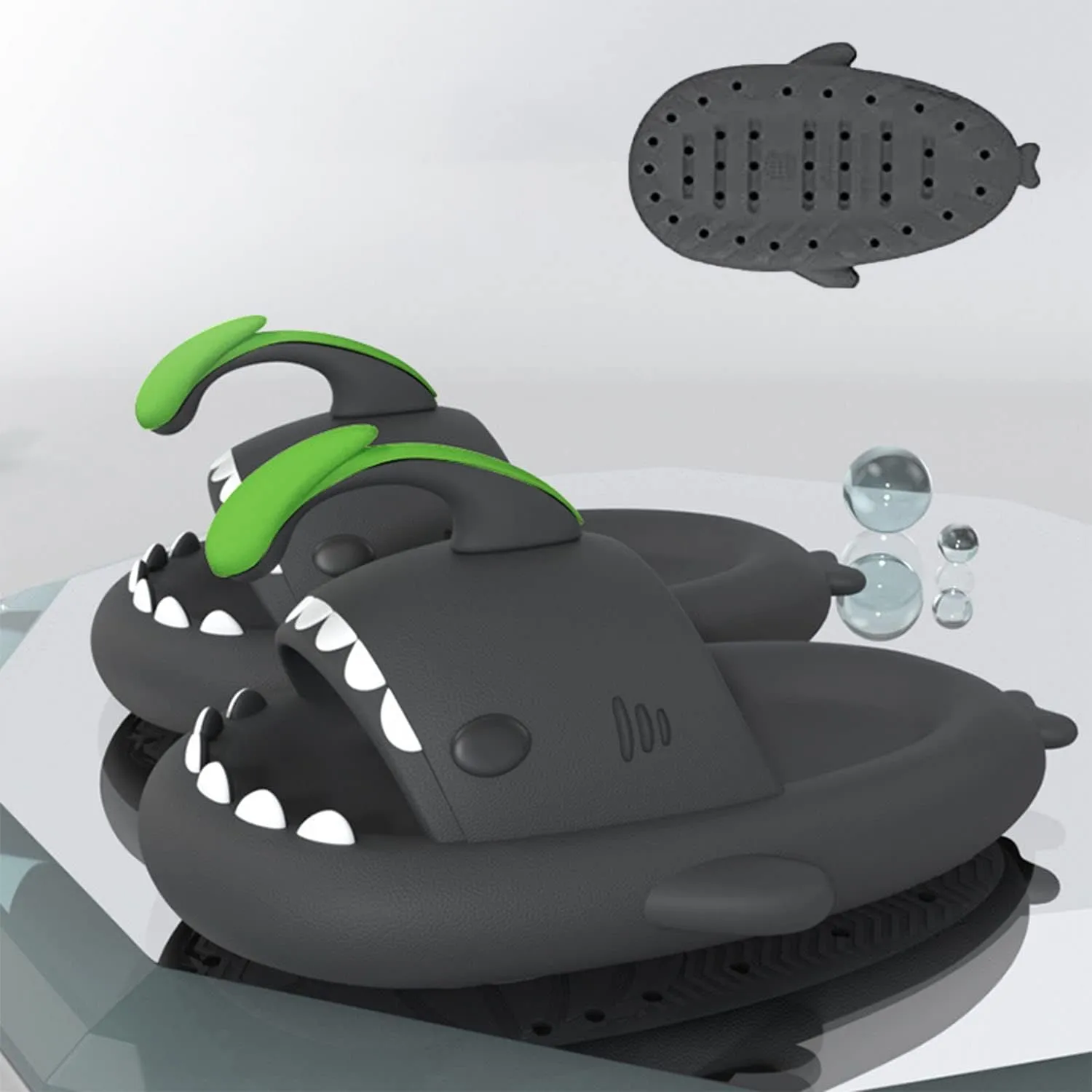 Jfxgjuv Halloween Luminous Shark Slippers Christmas Luminous Shark Slippers Spooky Shark Slides Shark Cloud Slides Angler Fish Slides Glow in The Dark Shark Slippers