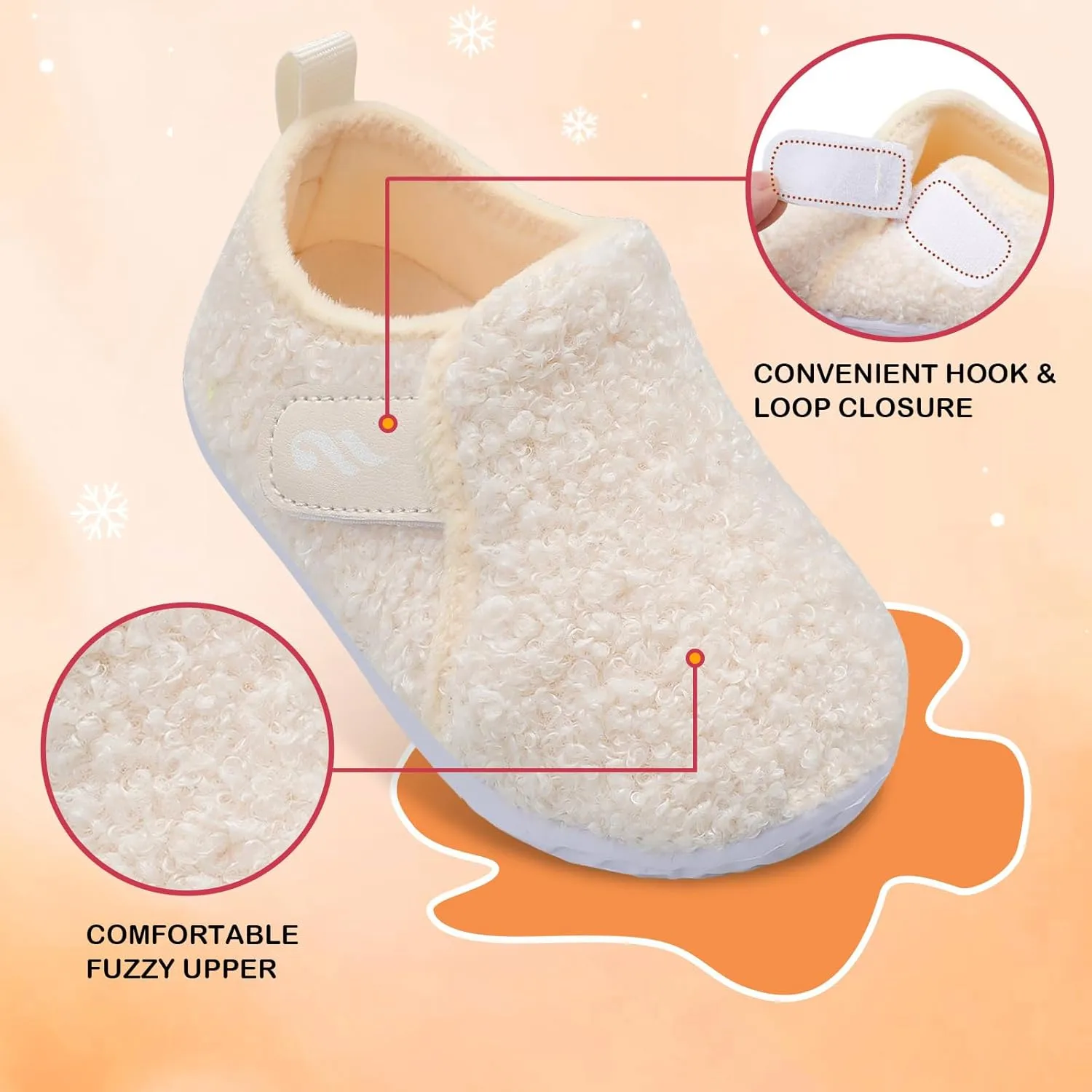 JIASUQI Toddler Slippers Fuzzy Kids Slippers Warm House Shoes for Boys Girls