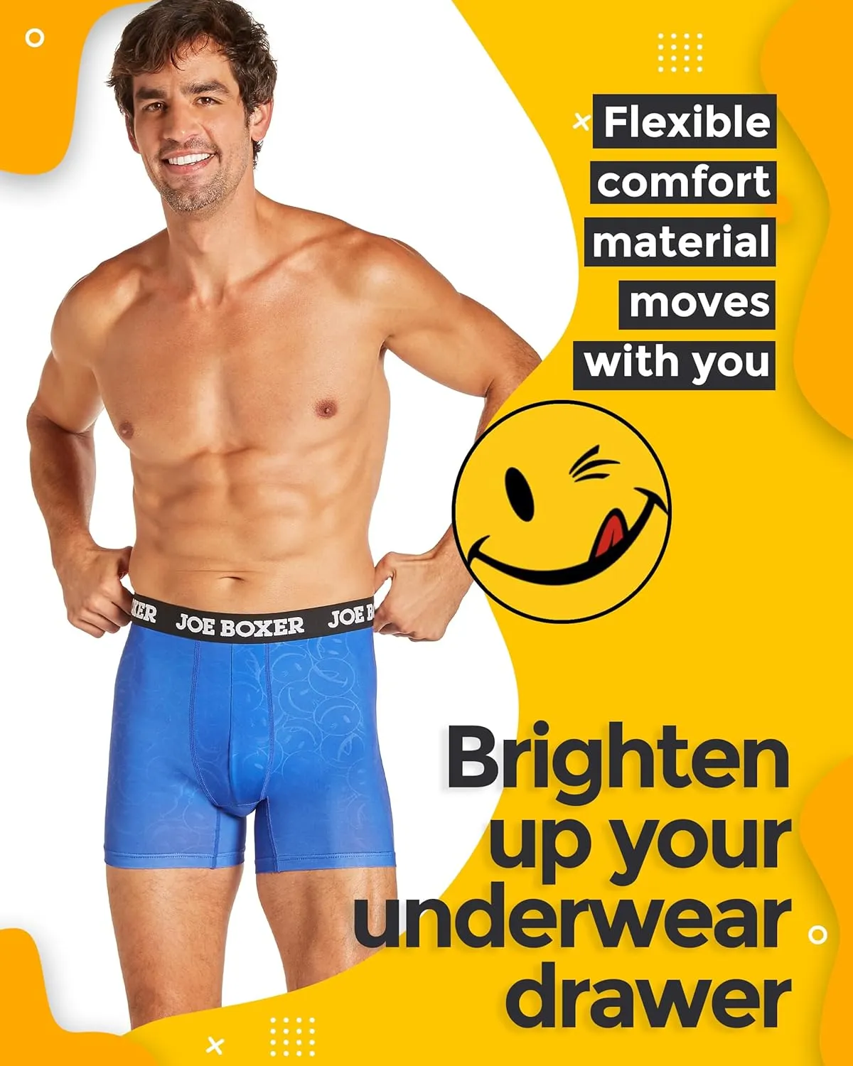 JOE BOXER Mens Microfiber Boxer Briefs 4-Pack, Smooth Spandex-Polyester Boxer Briefs for Men, Microfiber Underwear