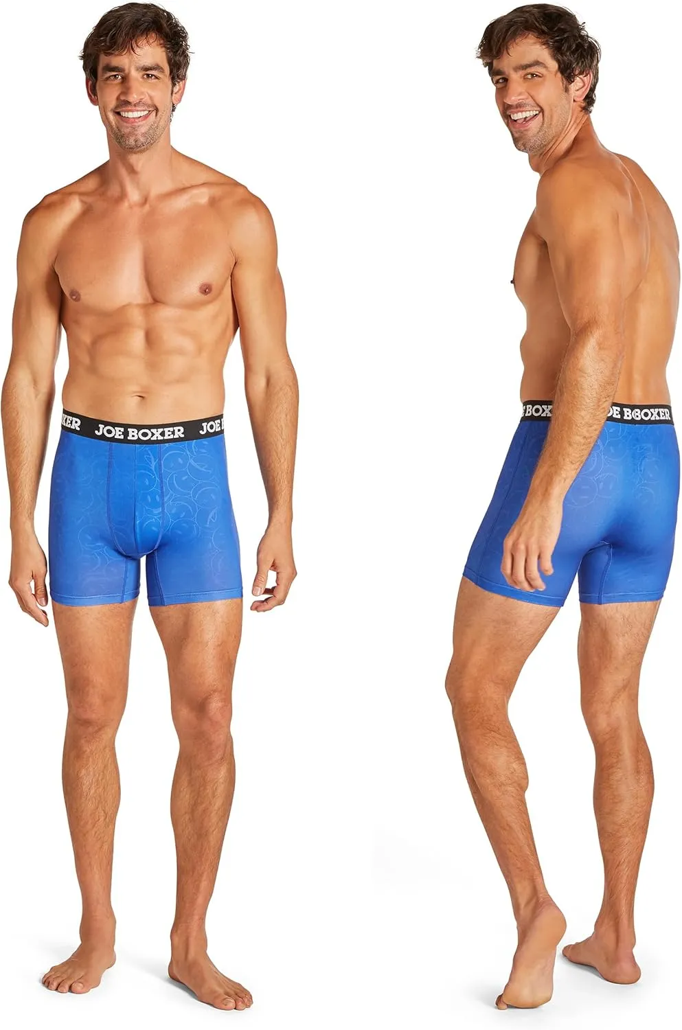 JOE BOXER Mens Microfiber Boxer Briefs 4-Pack, Smooth Spandex-Polyester Boxer Briefs for Men, Microfiber Underwear