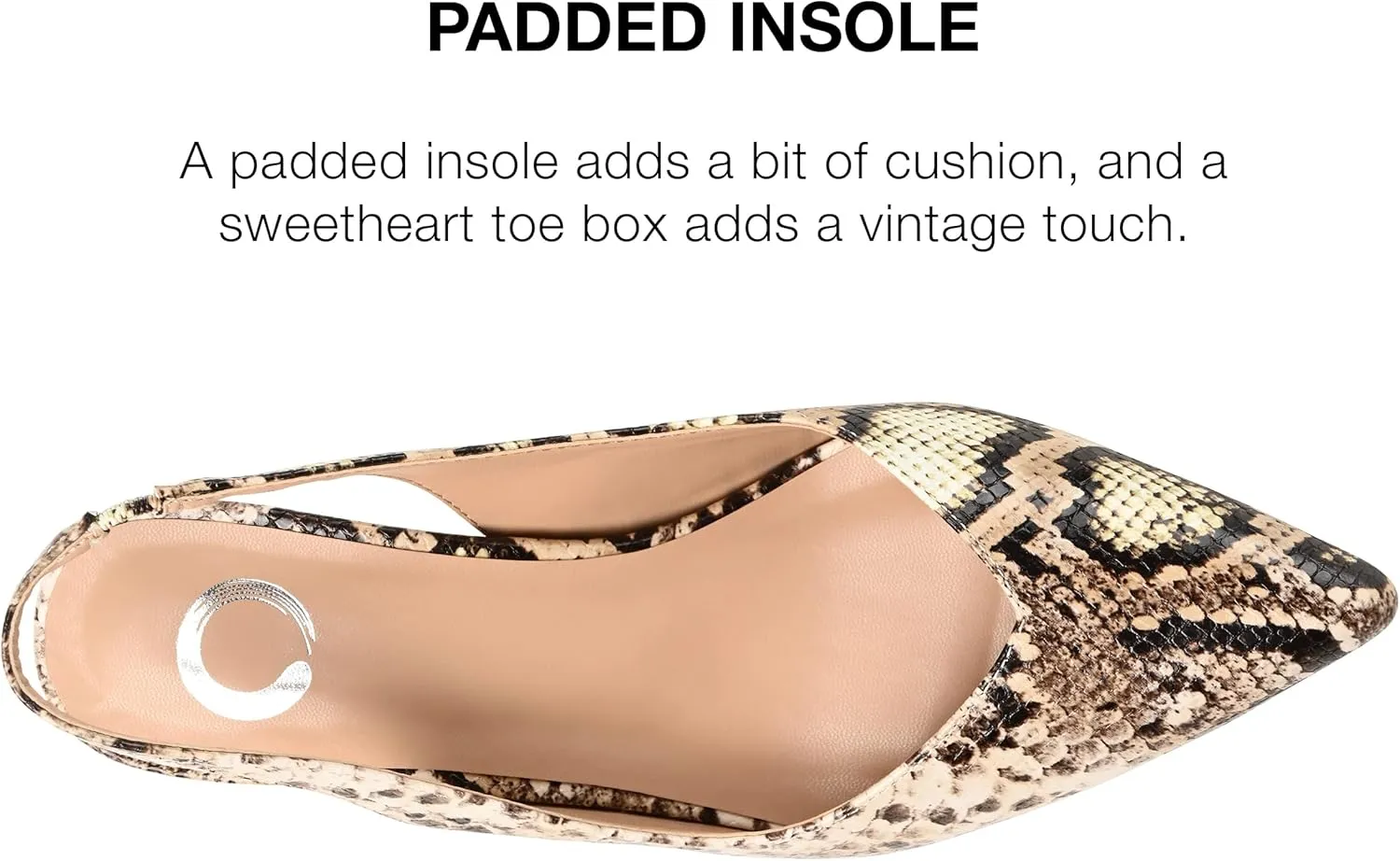 Journee Womens Low Kitten Heel Slingback Closed Pointed Toe Pump Slip On Snake Print Mikoa Slides