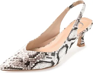 Journee Womens Low Kitten Heel Slingback Closed Pointed Toe Pump Slip On Snake Print Mikoa Slides