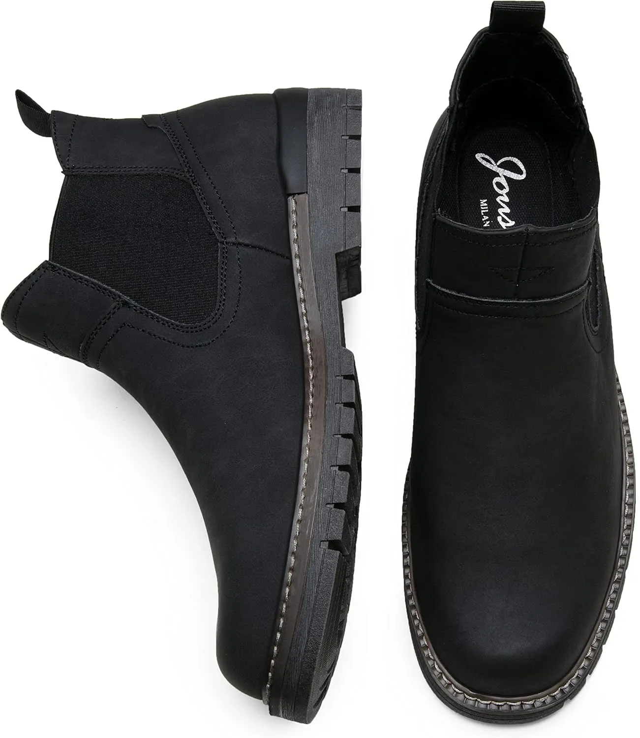 Jousen Chelsea Boots Casual Slip On Ankle Waterproof Mens Boots