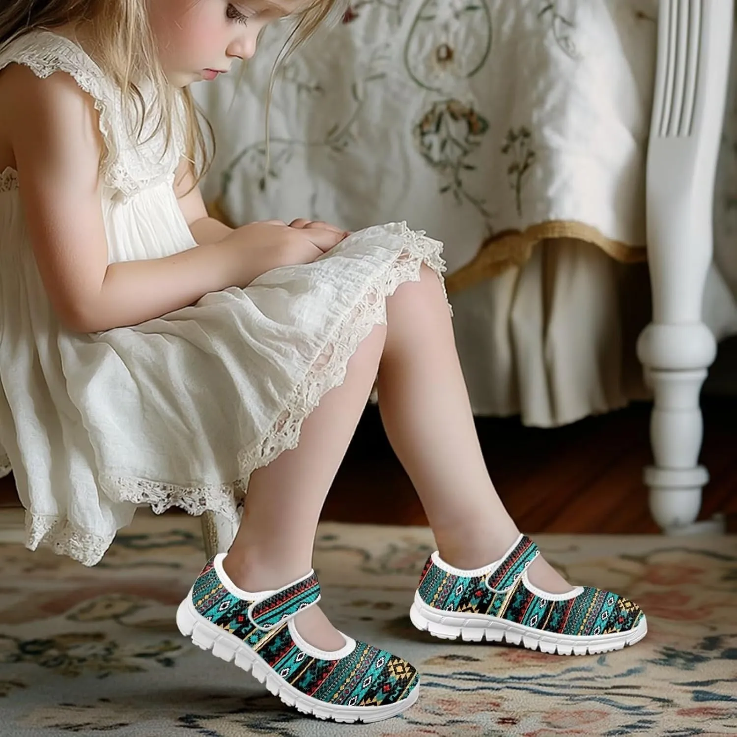 JoyLamoria Cute Axolotl Girls Flats Sneakers Pink Mary Jane Shoes Toddler and Little Girls Dress Shoes Slip on School Uniform Shoes