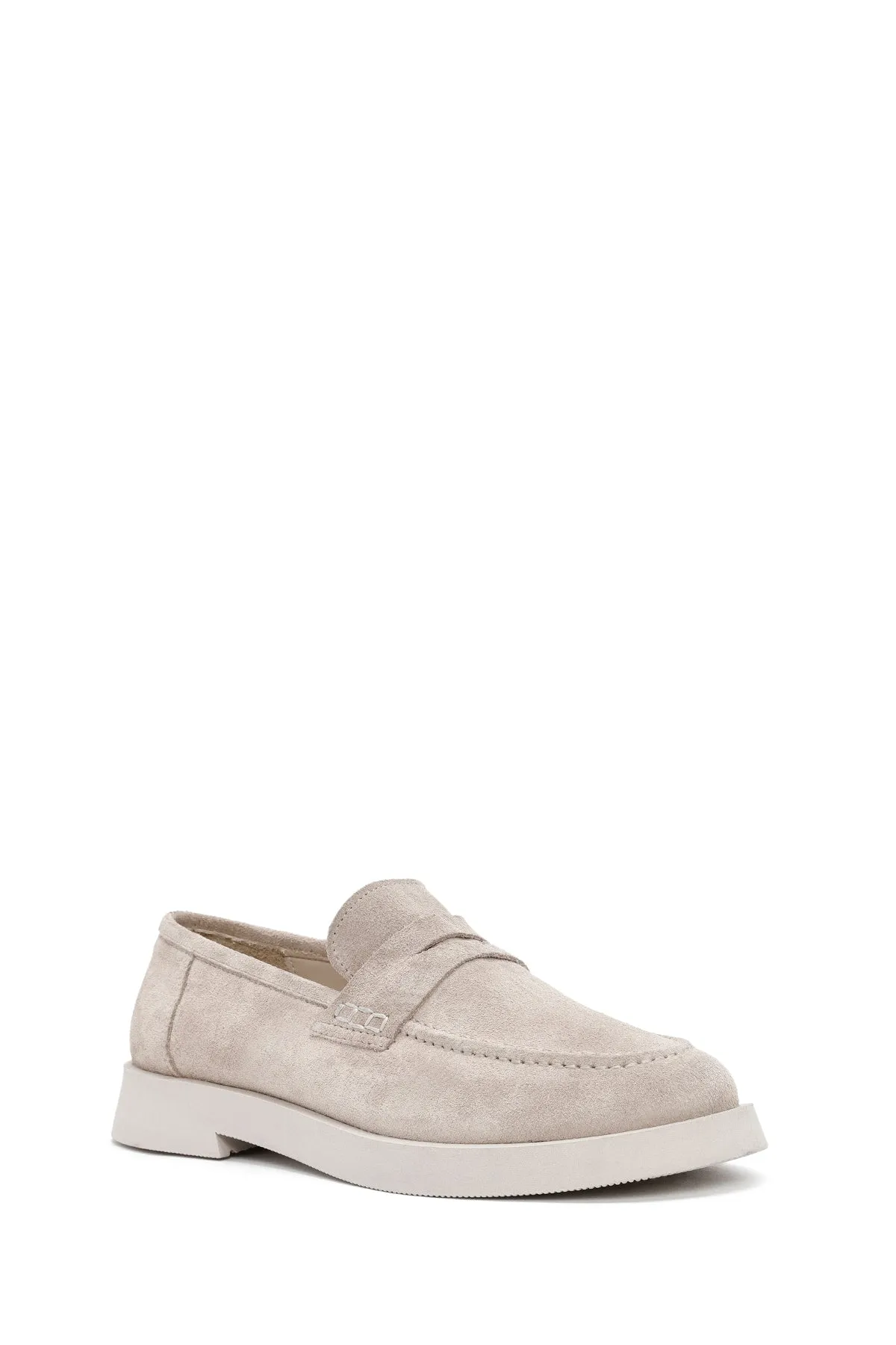 Kadın Bej Süet Deri Maskülen Loafer