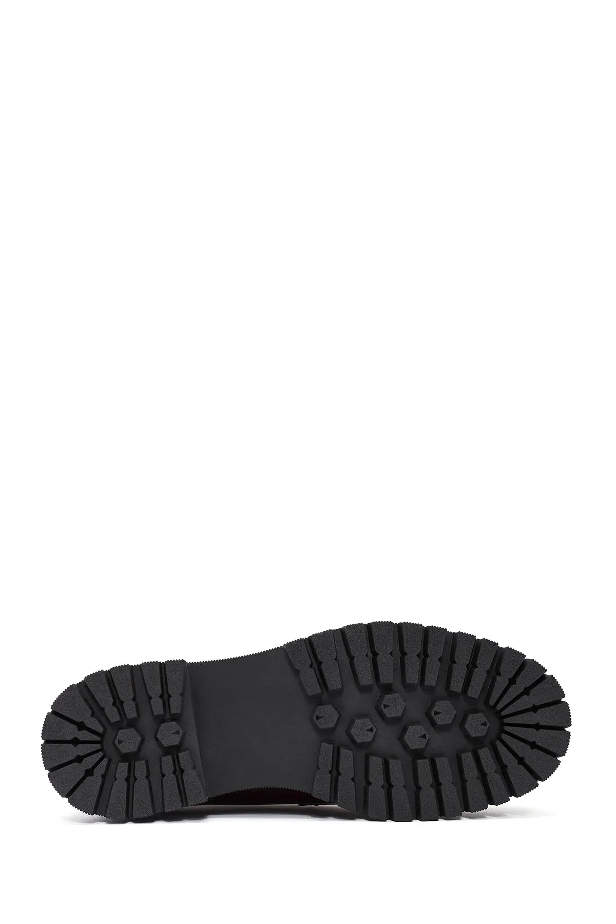 Kadın Bordo Kalın Tabanlı Deri Loafer