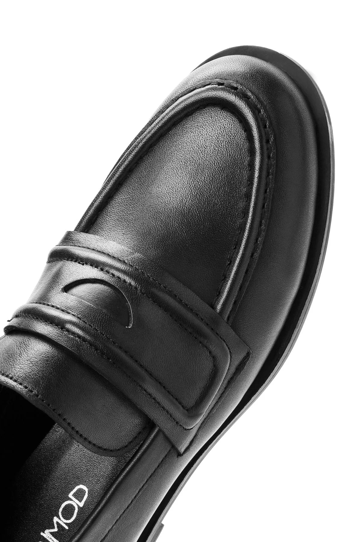 Kadın Siyah Klasik Deri Loafer