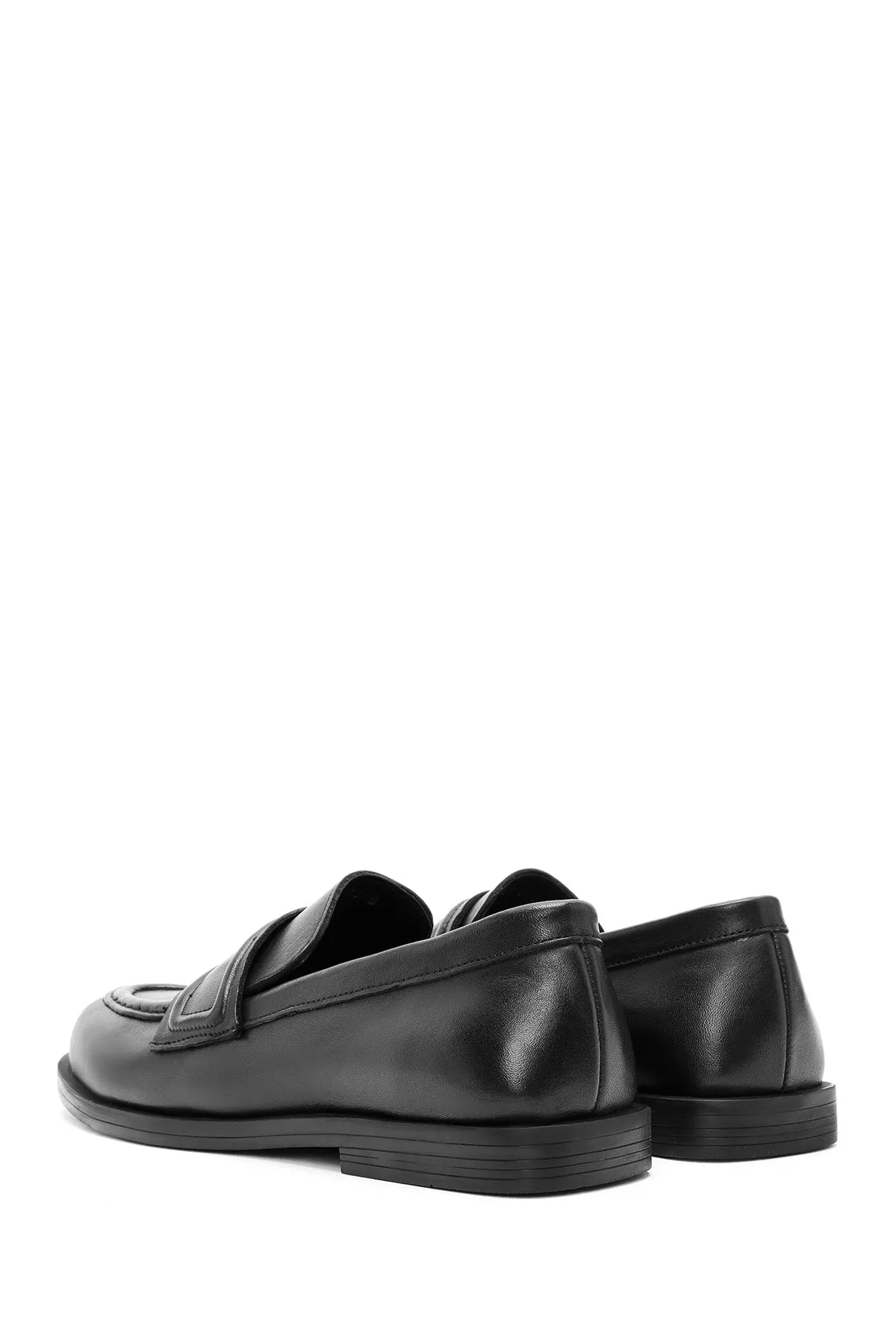 Kadın Siyah Klasik Deri Loafer