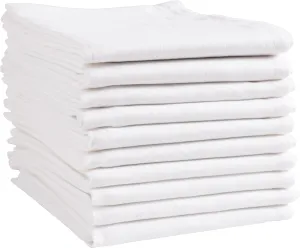 KAF Home White Kitchen Towels, 10 Pack, 100% Cotton - 20 x 30, Soft and Functional Multi-Purpose, Baking, Cooking, Cleaning, Printing, Monogramming, and Embroidery (Plain Weave)