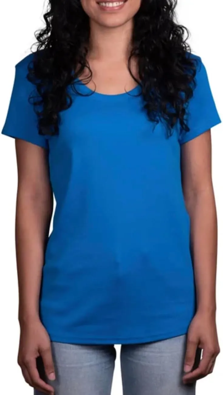 KIRKLAND Signature Women's Scoop Neck Short Sleeve Pima Cotton Tee