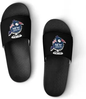Kiwi Bird New Zealands Flag Slippers for Women Men Anti-Slip Shower Slides Open Toe Slippers for Home Outdoor Beach