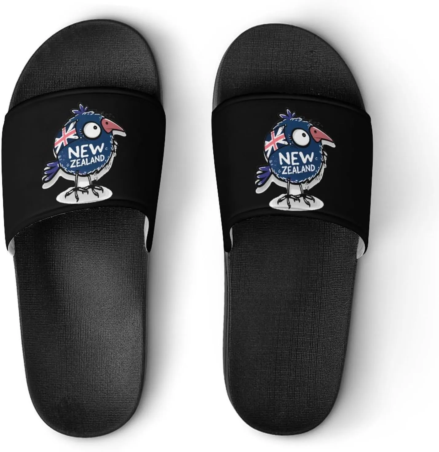 Kiwi Bird New Zealands Flag Slippers for Women Men Anti-Slip Shower Slides Open Toe Slippers for Home Outdoor Beach