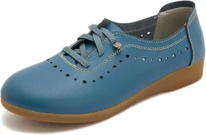 Kkyc Women's Shoes Comfy Fashion Loafers Slip on Leather Sneakers Cute Nurse Work Flats Lightweight Casual Walking Shoes