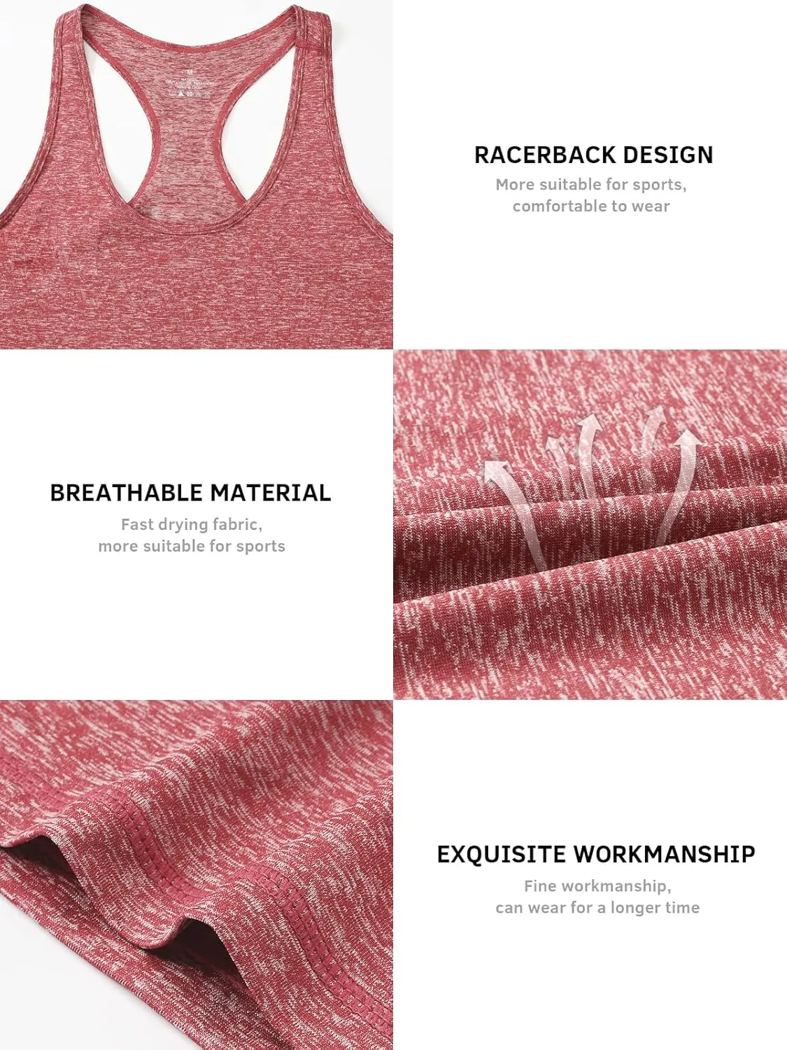 Kniffi Workout Tank Tops for Women Running Racerback Tank Exercise Yoga Tanks Gym Sleeveless Shirts 4 Pack