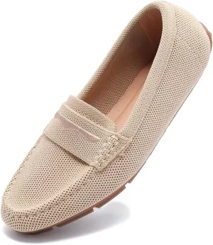 Knit Loafers for Women Comfortable Casual Slip On Driving Flats Shoes Comfortable Walking Boat Shoes