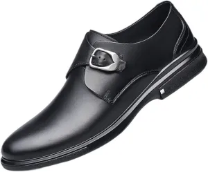 Korean Style Gentleman Oxford Shoes Slip On Leather Business Casual Walking Footwear Black Suit Breathable