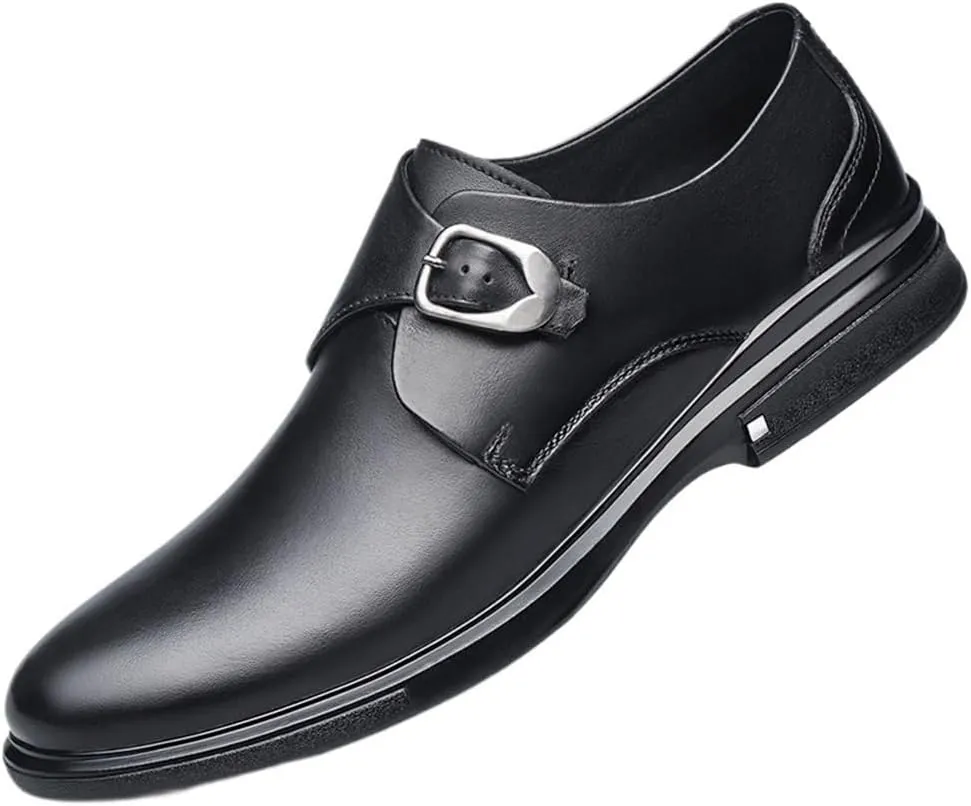 Korean Style Gentleman Oxford Shoes Slip On Leather Business Casual Walking Footwear Black Suit Breathable