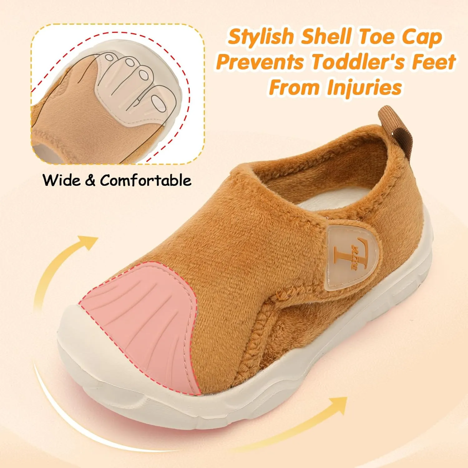 L-RUN Toddler Slippers Soft Boys Girls Barefoot House Slippers Anti-slip Lightweight Home Shoes for Indoor Outdoor Walking