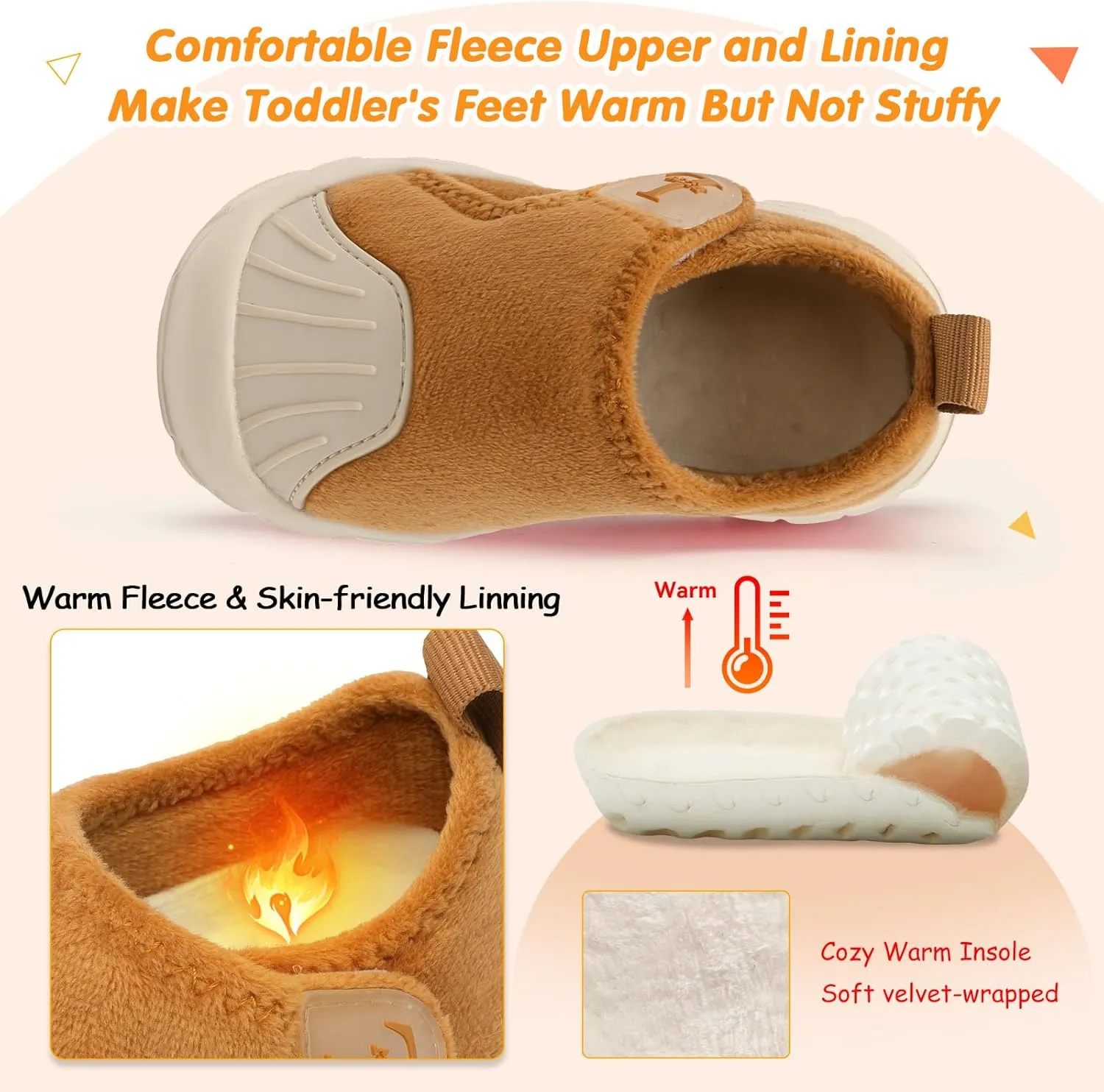 L-RUN Toddler Slippers Soft Boys Girls Barefoot House Slippers Anti-slip Lightweight Home Shoes for Indoor Outdoor Walking