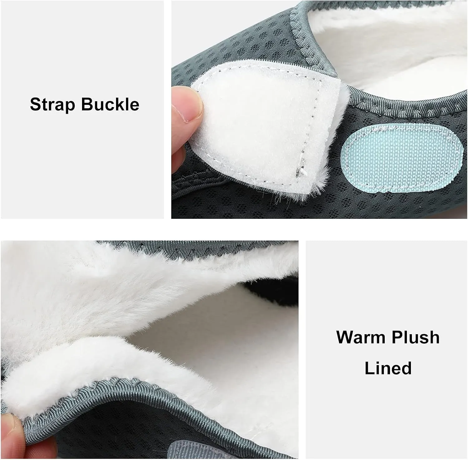 L-RUN Womens Mens House Slippers Indoor Home Shoes Warm Barefoot Slippers Outdoor House Shoes Anti-slip