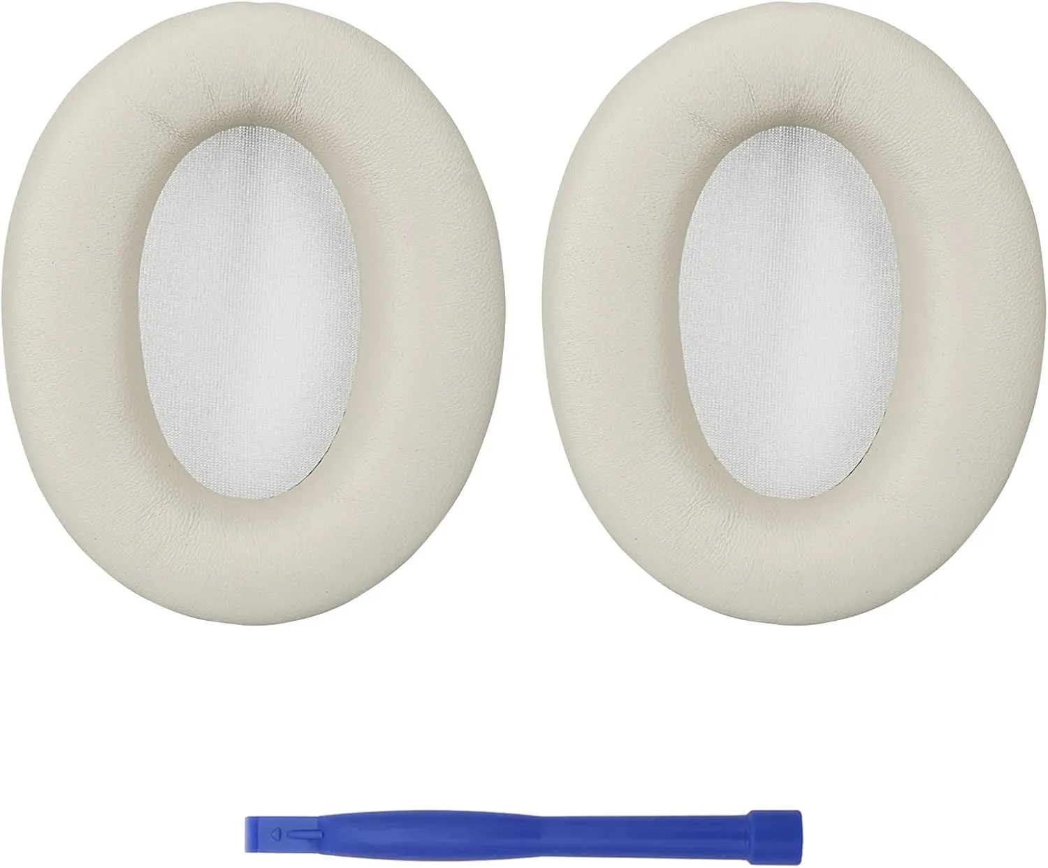 Lambskin Leather Ear-Pad Cushion Replacements for Sony WH-1000XM3 Headphones, with Soft-Touch Leather, Noise Isolation Memory Foam, Added Thickness (Silver)