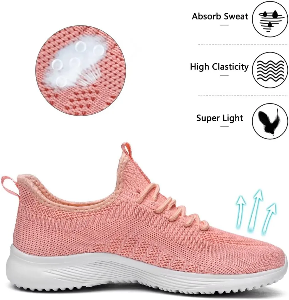 Lamincoa Womens Walking Shoes Slip On Lightweight Memory Foam Cheer Sneakers for Tennis Gym Running Workout Yoga