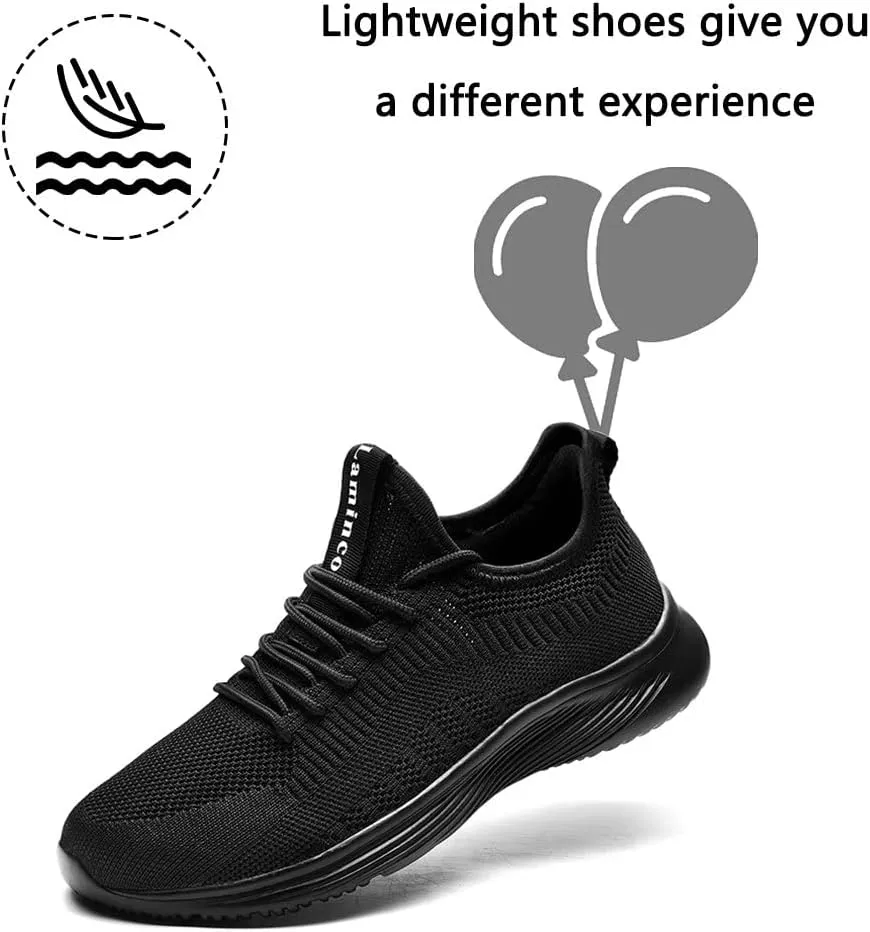 Lamincoa Womens Walking Shoes Slip On Lightweight Memory Foam Cheer Sneakers for Tennis Gym Running Workout Yoga