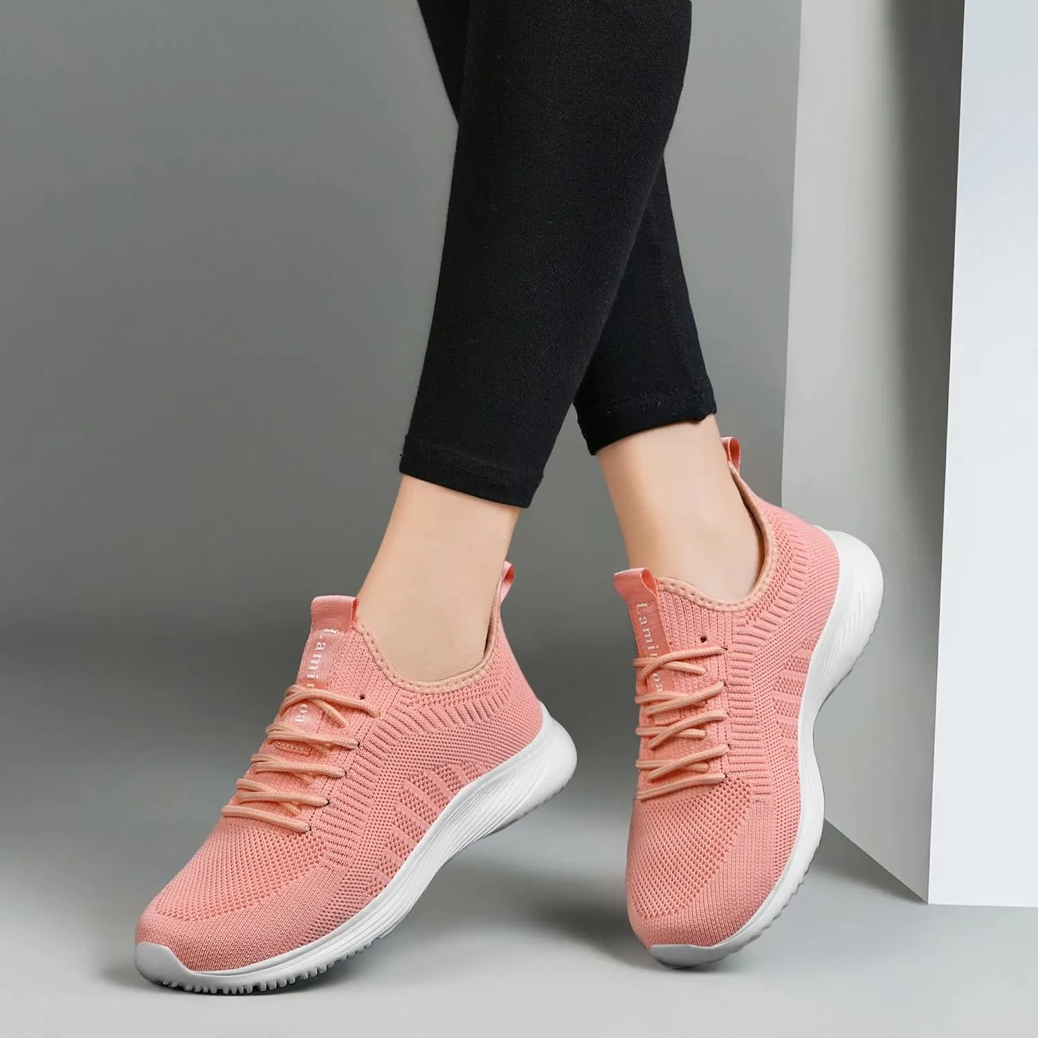 Lamincoa Womens Walking Shoes Slip On Lightweight Memory Foam Cheer Sneakers for Tennis Gym Running Workout Yoga