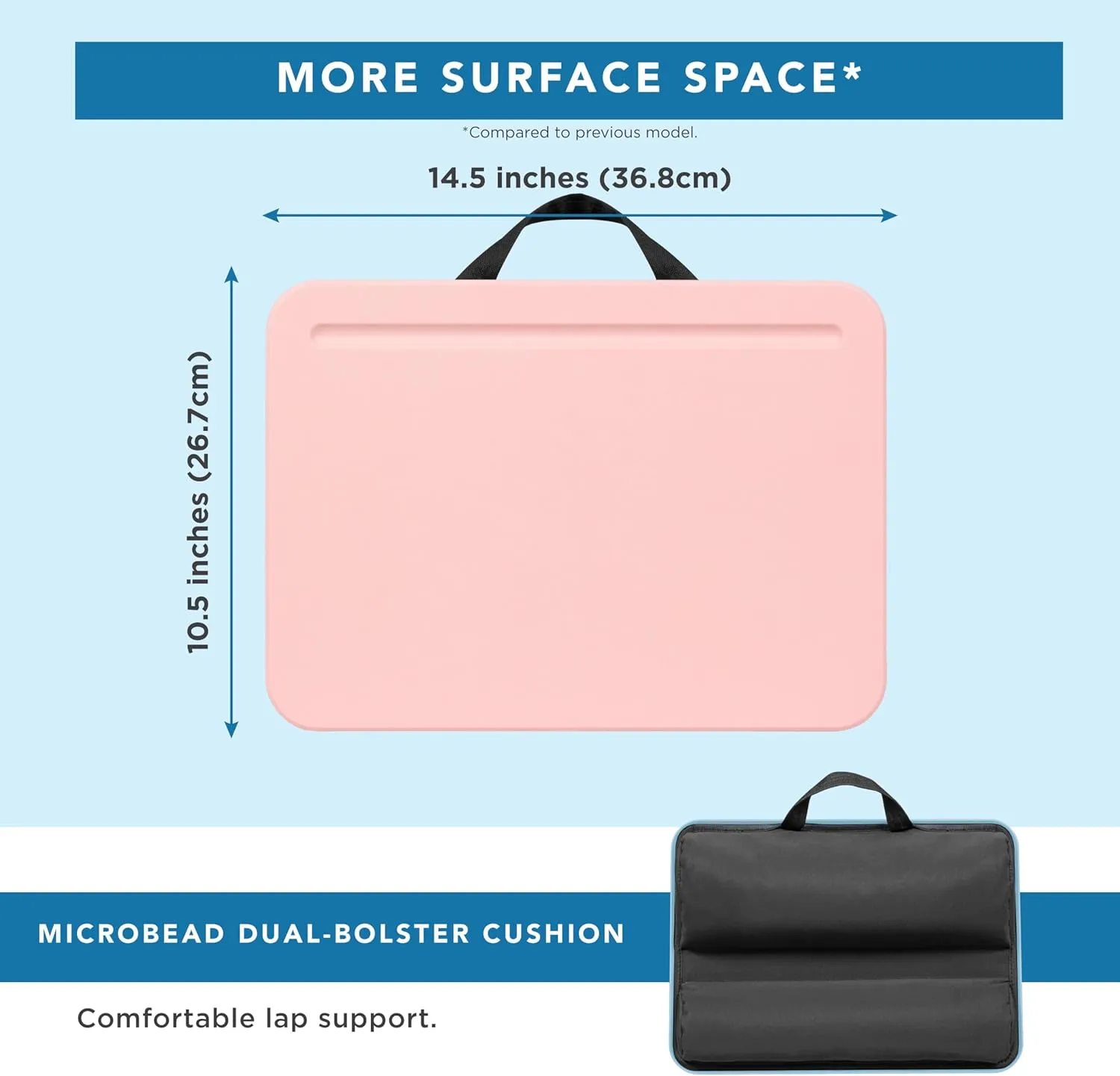 LAPGEAR Compact Lap Desk - Fits up to 15 Inch Laptops - Rose Quartz - Style No. 43104