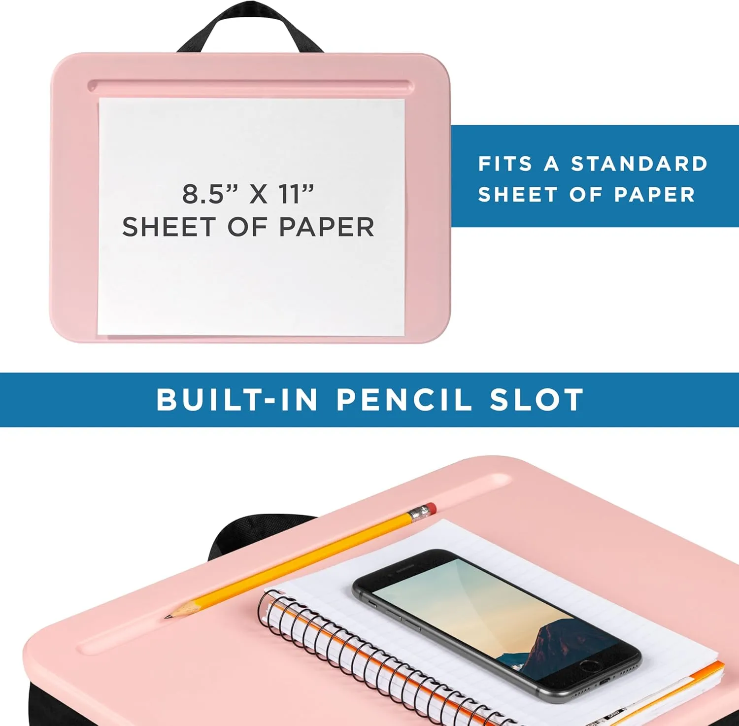 LAPGEAR Compact Lap Desk - Fits up to 15 Inch Laptops - Rose Quartz - Style No. 43104