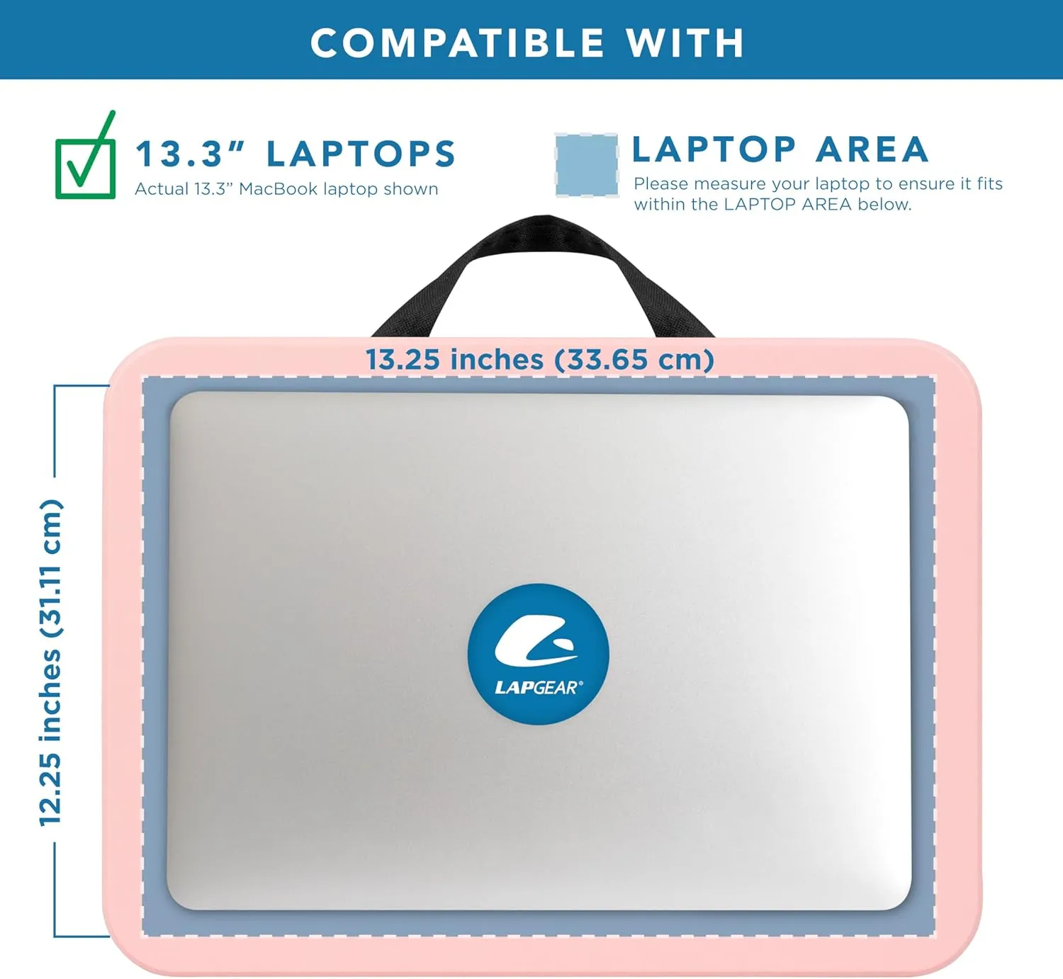 LAPGEAR Compact Lap Desk - Fits up to 15 Inch Laptops - Rose Quartz - Style No. 43104