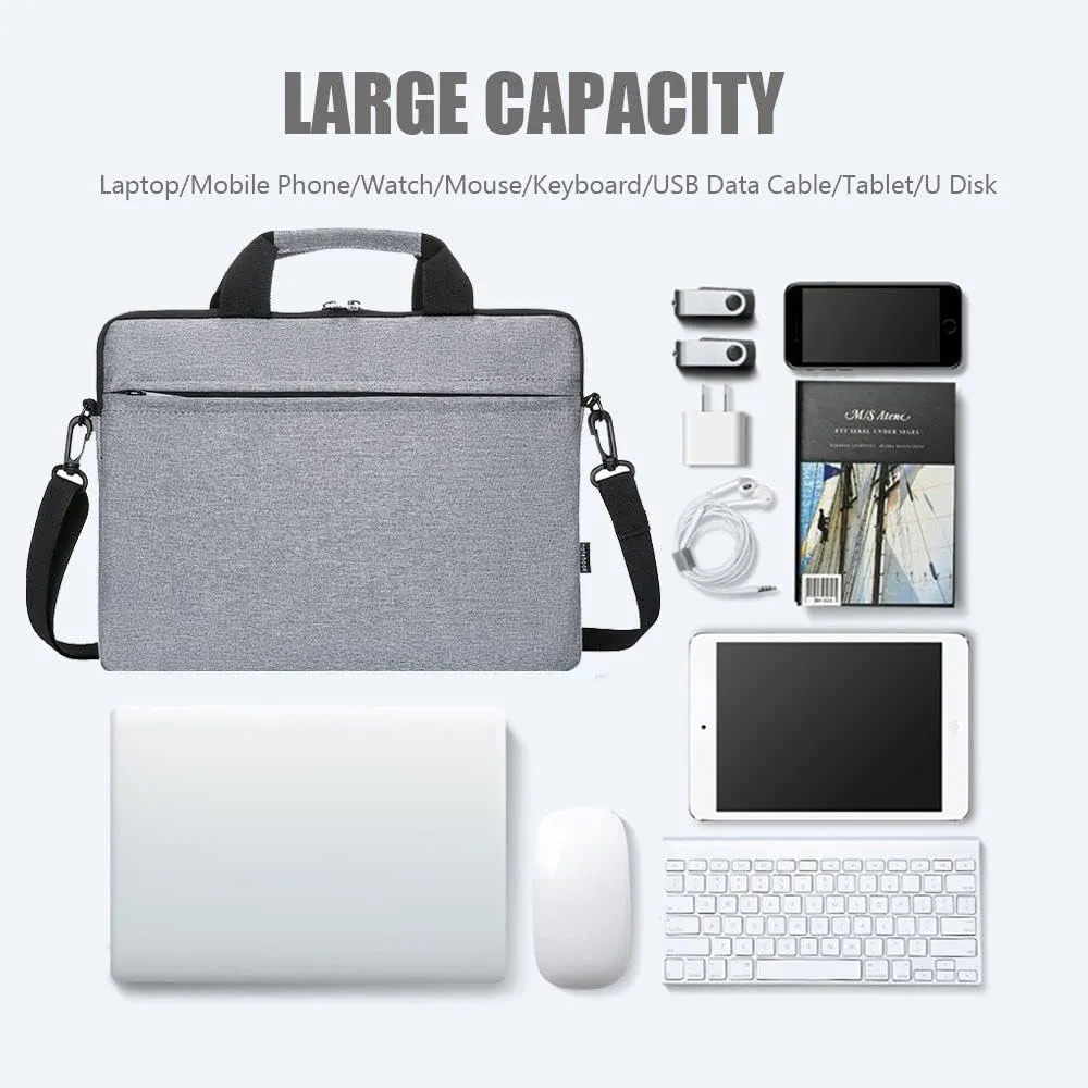 Laptop Sleeve Bag, Slim Shoulder Bag for Laptop or Tablet, Sleek Design15.6, Durable Sleek & Water-Repellent Fabric