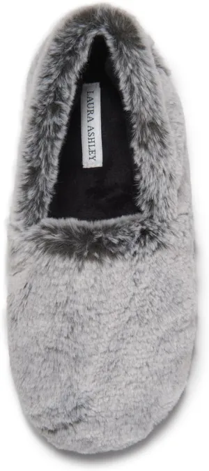 Laura Ashley Ladies Plush A-line Slipper Memory Foam Insole, Closed Toe, Backless Design Lightweight & Durable