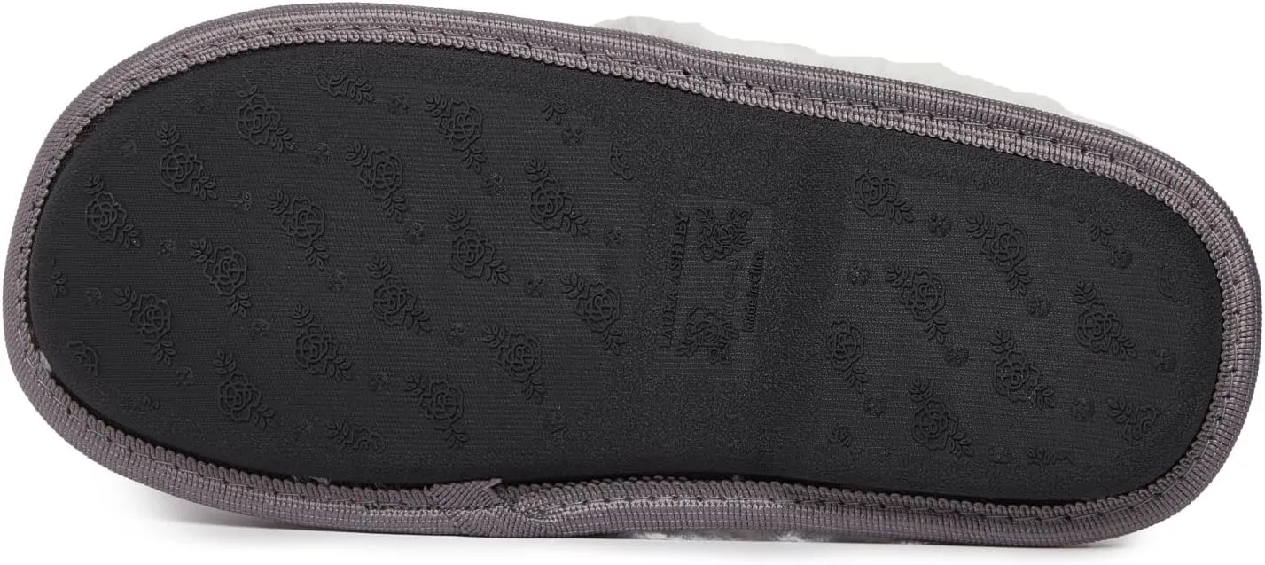 Laura Ashley Women's Chenille Plush Memory Foam Slippers, Non-Slip Indoor/Bedroom Shoes, Slip On Slippers for Women, Available in Burgundy, Grey, Navy, Sizes Small, Medium, Large, X-Large