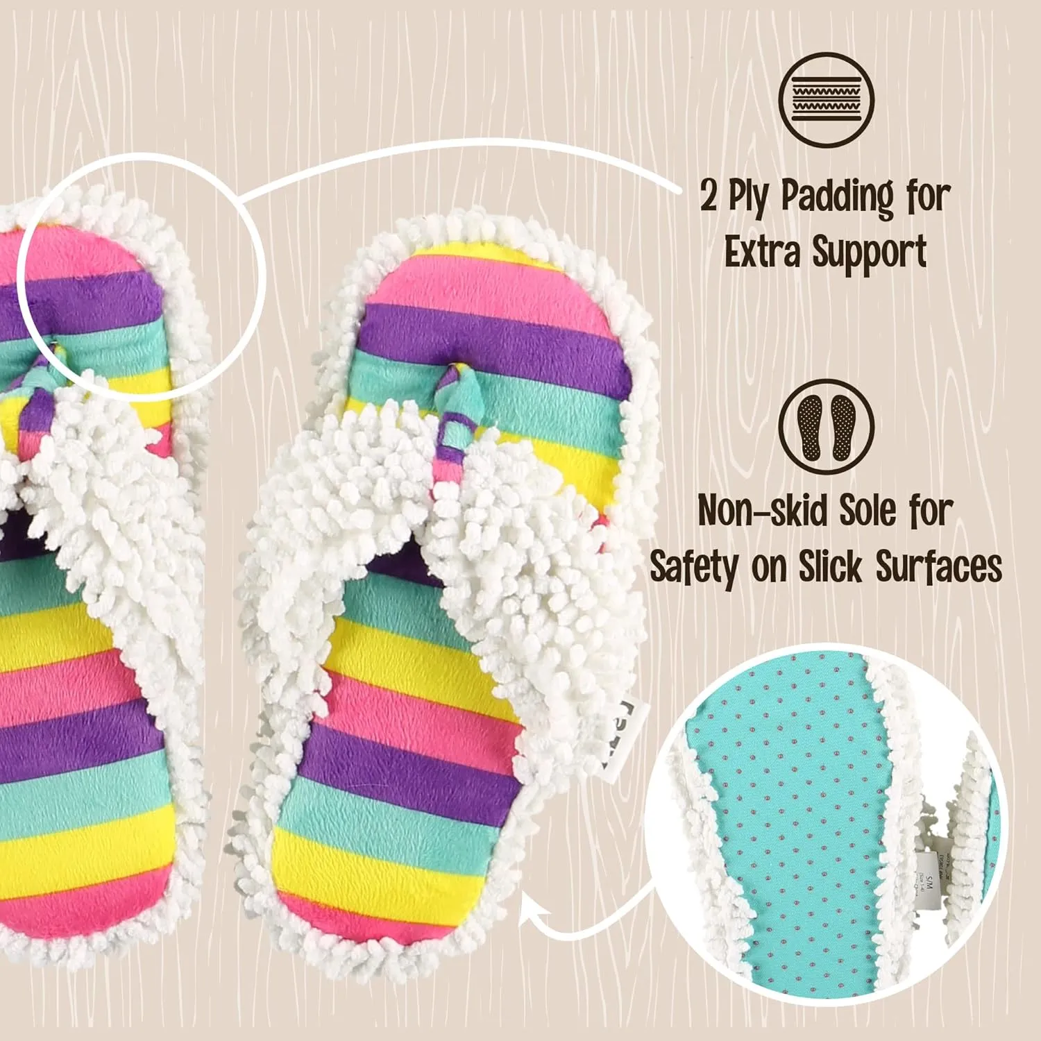 Lazy One Spa Flip-Flop Slippers for Women, Girls' Fuzzy House Slippers