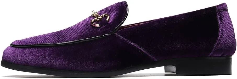 LCQL Men's Luxury Velvet Penny Loafer Shoes Noble Slip-on Suede Loafers Smoking Slippers Plus Size 7-13