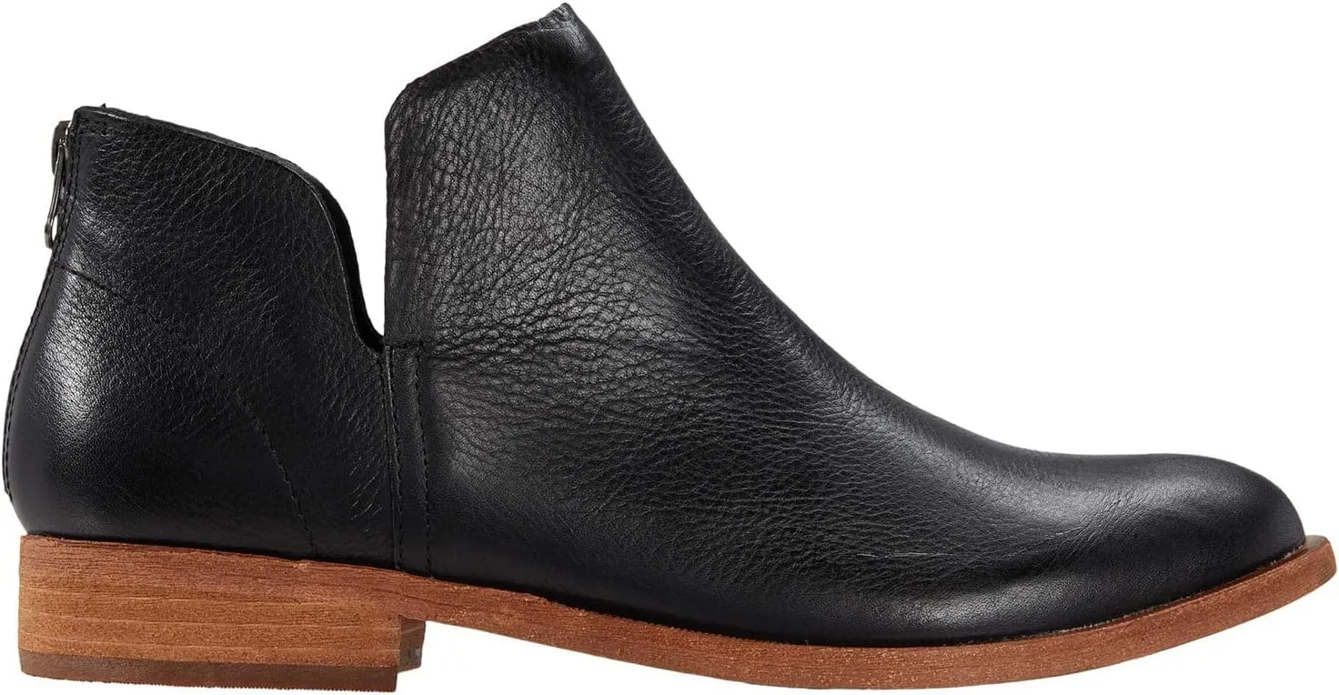 LEHOOR Low Chunky Heel Western Ankle Boots for Women Round Closed Toe V Cut Cowboy Booties Back Zipper 1 inch Stacked Heel Dress Short Boots Cut-Out Casual Classic Office Winter 4-11 M US