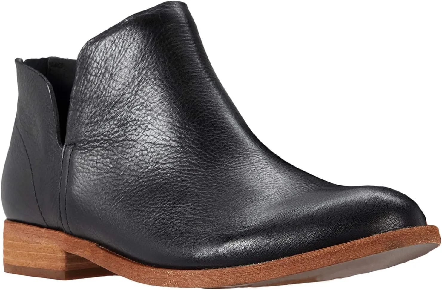 LEHOOR Low Chunky Heel Western Ankle Boots for Women Round Closed Toe V Cut Cowboy Booties Back Zipper 1 inch Stacked Heel Dress Short Boots Cut-Out Casual Classic Office Winter 4-11 M US