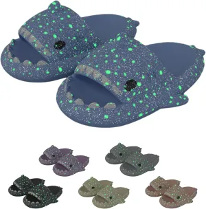 LELEBEAR Galaxy Shark Slides, Shark Slippers Thick Cloud Summer Beach Women Men Shoes
