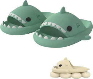LELEBEAR Shark Slides Size 13 Men, Cloudy Shark Slides Plus Size, Summer Beach Open Toe Shower Sandals for Women Men