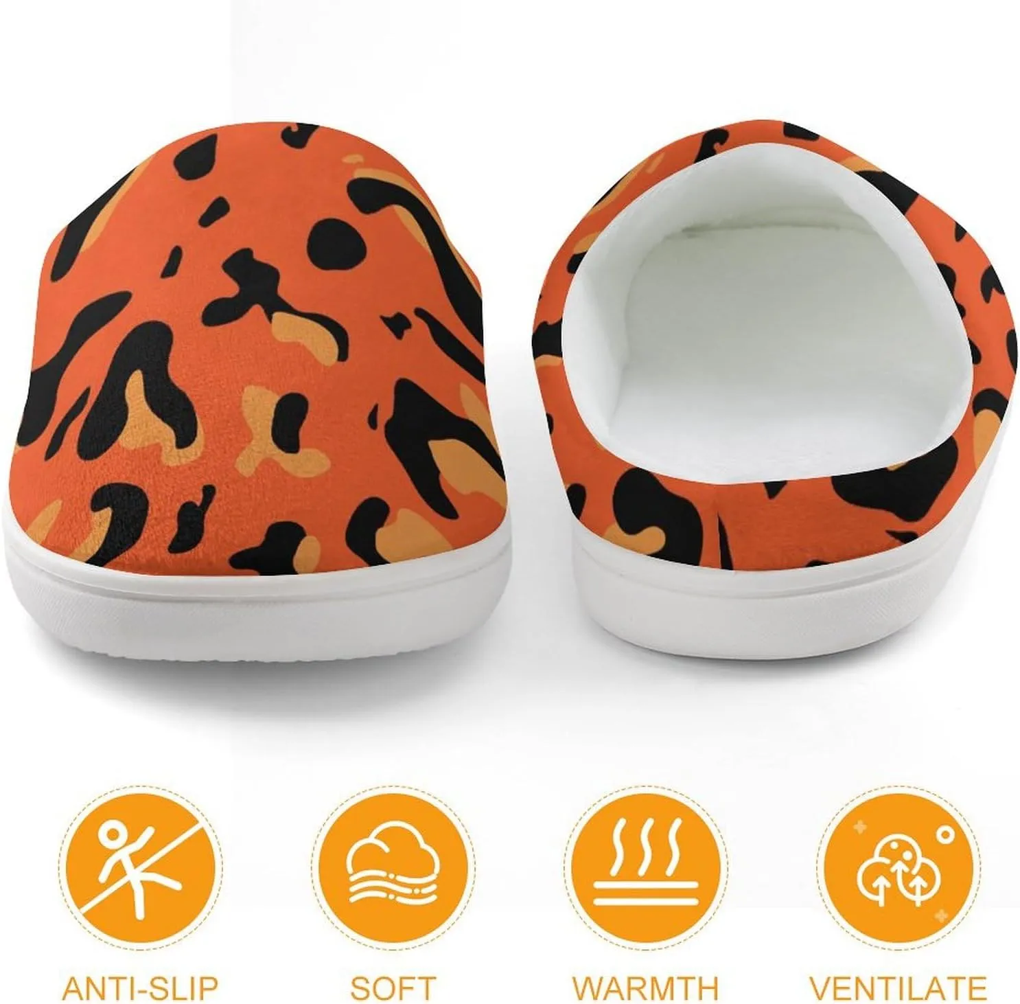 Leopard Pattern Boys Girls House Slippers with Microfleece Lining Cozy Household Shoes Non-slip for Kids