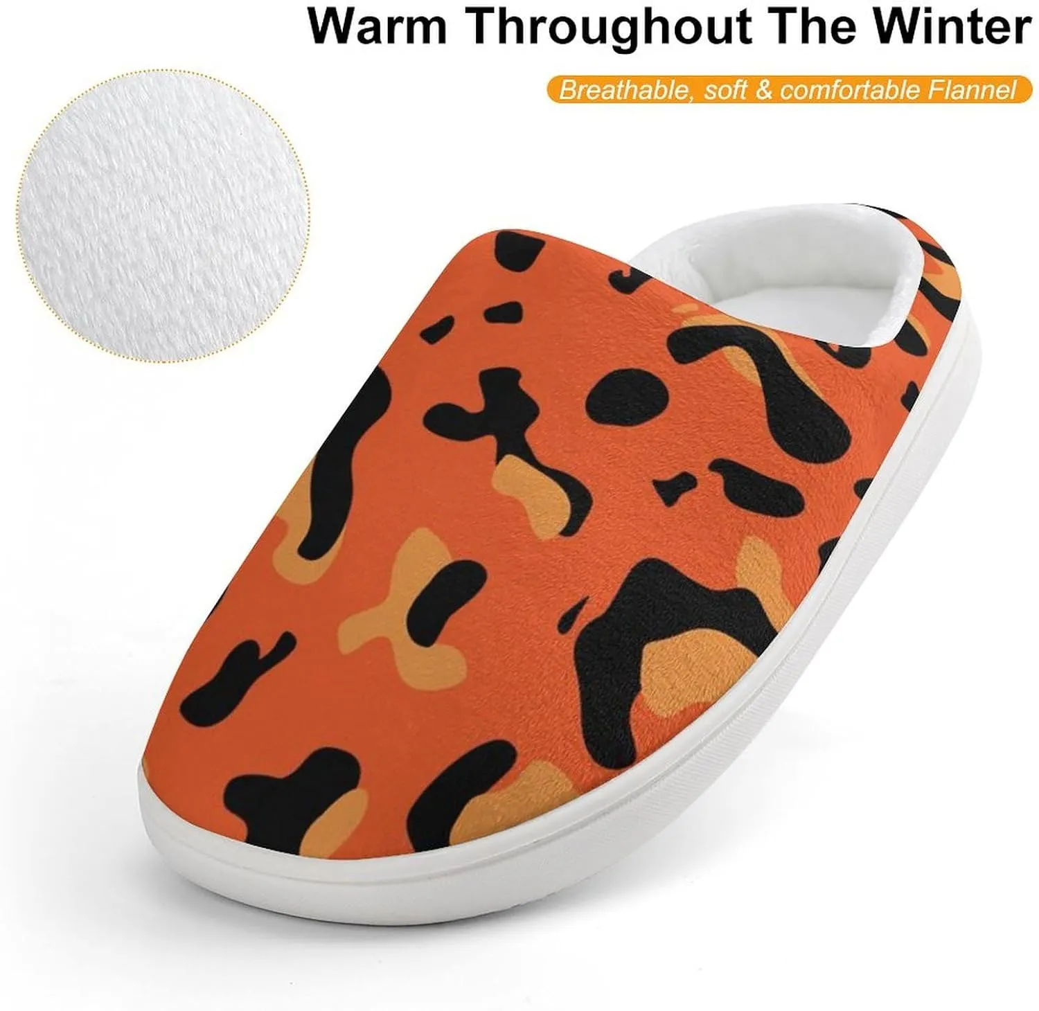 Leopard Pattern Boys Girls House Slippers with Microfleece Lining Cozy Household Shoes Non-slip for Kids