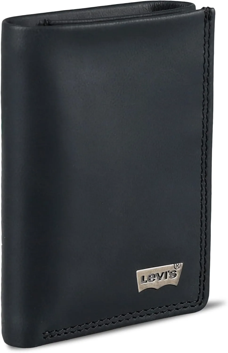 Levi's Men's Trifold Wallet-Sleek and Slim Includes Id Window and Credit Card Holder, Black Xcap, One Size