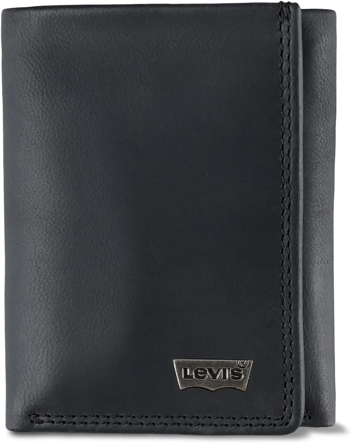 Levi's Men's Trifold Wallet-Sleek and Slim Includes Id Window and Credit Card Holder, Black Xcap, One Size