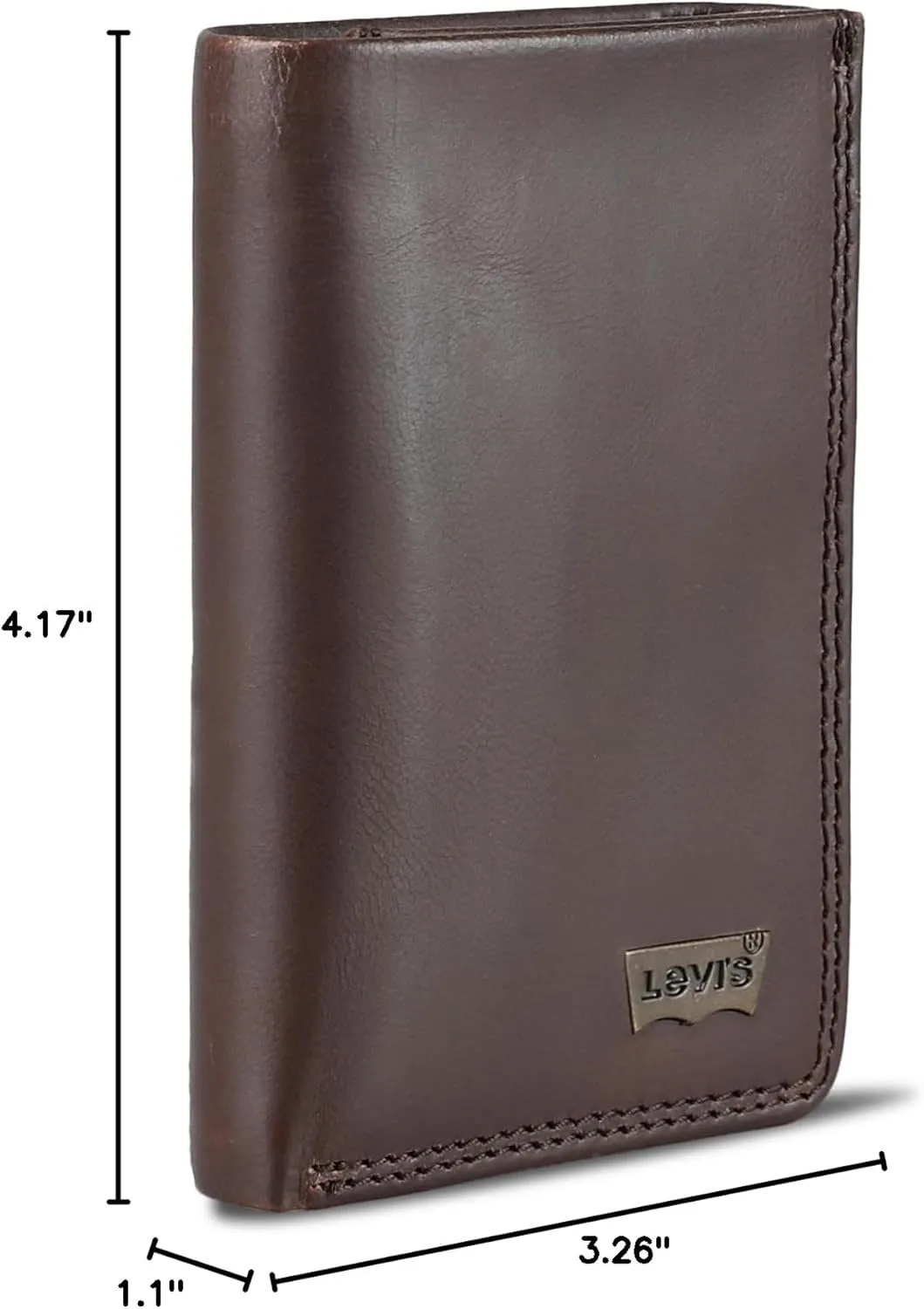 Levi's Men's Trifold Wallet-Sleek and Slim Includes Id Window and Credit Card Holder, Brown Xcap, One Size