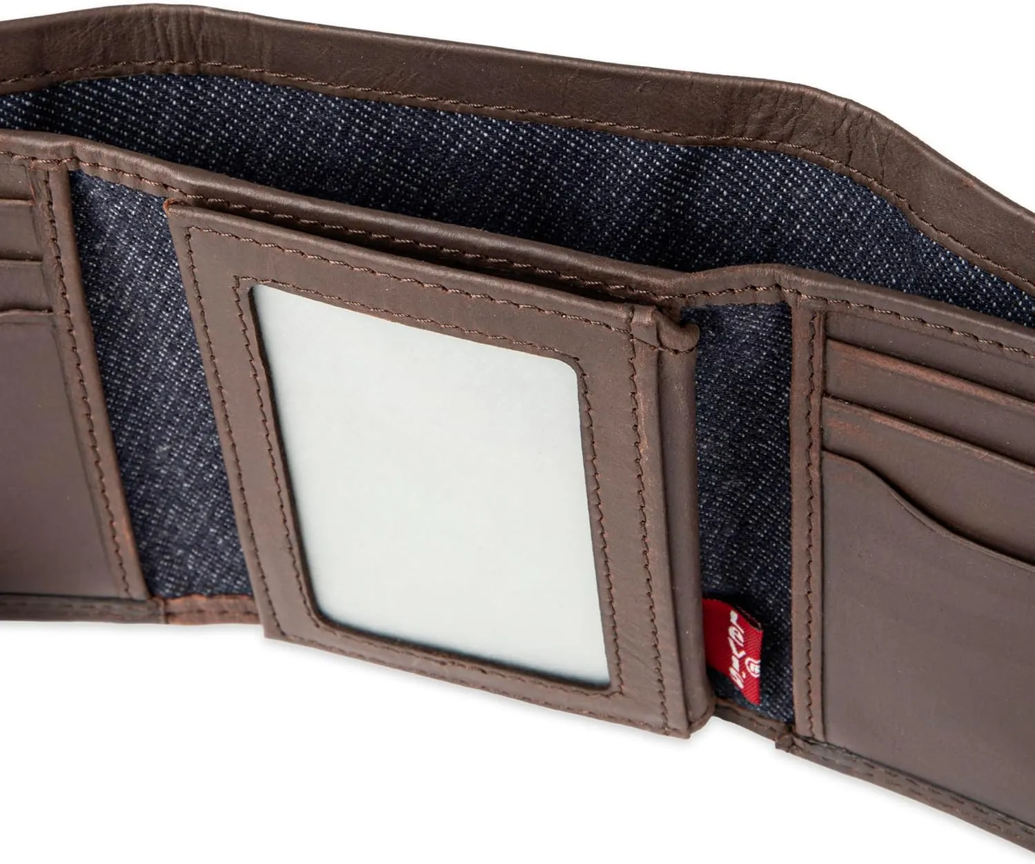 Levi's Men's Trifold Wallet-Sleek and Slim Includes Id Window and Credit Card Holder, Brown Xcap, One Size